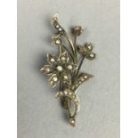 A SEED PEARL BROOCH AND TWO BAR BROOCHES