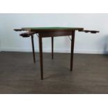 A STAINED WOOD FOLDING CARD TABLE AND ANOTHER TABLE