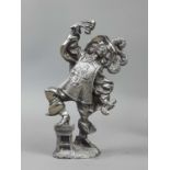 FOUR PEWTER FIGURES OF MUSKATEERS AND A MODEL OF A STAG