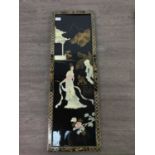 A PAIR OF CHINOISERIE LACQUERED PANELS