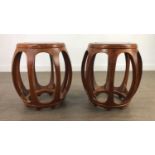 A PAIR OF CHINESE HARDWOOD PLANT STANDS