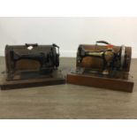 TWO EARLY 20TH CENTURY PORTABLE SEWING MACHINES