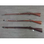 A LOT OF THREE REPRODUCTION FLINTOCK MUSKETS