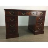 A MAHOGANY KNEEHOLE DESK