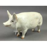 A BESWICK WALL CHAMPION PIG AND FURTHER CERAMICS