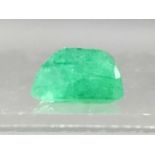 **A CERTIFICATED TREATED UNMOUNTED EMERALD