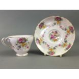 A HARLEQUIN SET OF FOUR CUPS, SAUCERS AND SIDE PLATES AND OTHER TEA WARE