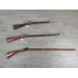 THREE REPRODUCTION FLINTLOCK MUSKETS