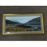 GLEN TARBERT FROM LOCH SUNART, AN OIL BY IAN MCNAB