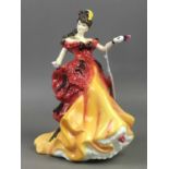 A ROYAL DOULTON FIGURE OF 'BELLE' AND FIVE OTHERS