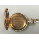 A RECORD DREAD NOUGHT FULL HUNTER ROLLED GOLD POCKET WATCH