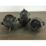 A SET OF SIX VINTAGE STRAND THEATRE LIGHTS AND THREE OTHERS