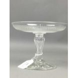 A 19TH CENTURY CLEAR CUT GLASS TAZZA