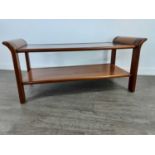 A G PLAN TEAK TULIP COFFEE TABLE WITH SMOKED GLASS TOP