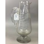 A VICTORIAN FERN DECORATED WATER JUG AND OTHERS