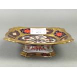 A ROYAL CROWN DERBY DISH AND PAPERWEIGHTS