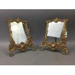 A PAIR OF BRASS PHOTOGRAPH FRAMES