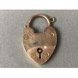 NINE CARAT GOLD PADLOCK CLASP AND PINS