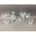 A COLLECTION OF CRYSTAL GLASSES