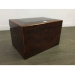 A VICTORIAN WALNUT DEED BOX