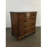 A MAHOGANY REPRODUCTION BOWFRONT CHEST OF DRAWERS