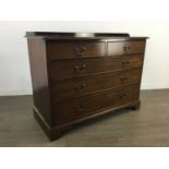 A MAHOGANY REPRODUCTION OBLONG CHEST OF DRAWERS