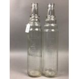 A PAIR OF EARLY 20TH CENTURY ESSO LUBE GLASS BOTTLES