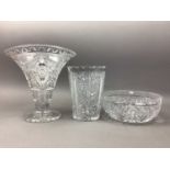 AN EDINBURGH CRYSTAL THISTLE BELL AND OTHER GLASS WARE