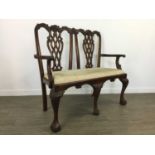 A MAHOGANY TWO SEAT SETTEE