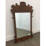 A GEORGIAN STYLE MAHOGANY WALL MIRROR AND ANOTHER