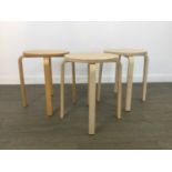 A GROUP OF SIX IKEA BENTWOOD STOOLS