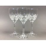 THREE PAIRS OF EDINBURGH CRYSTAL WINE GLASSES AND OTHER CRYSTAL