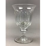 A VICTORIAN GLASS RUMMER AND OTHER GLASS WARE