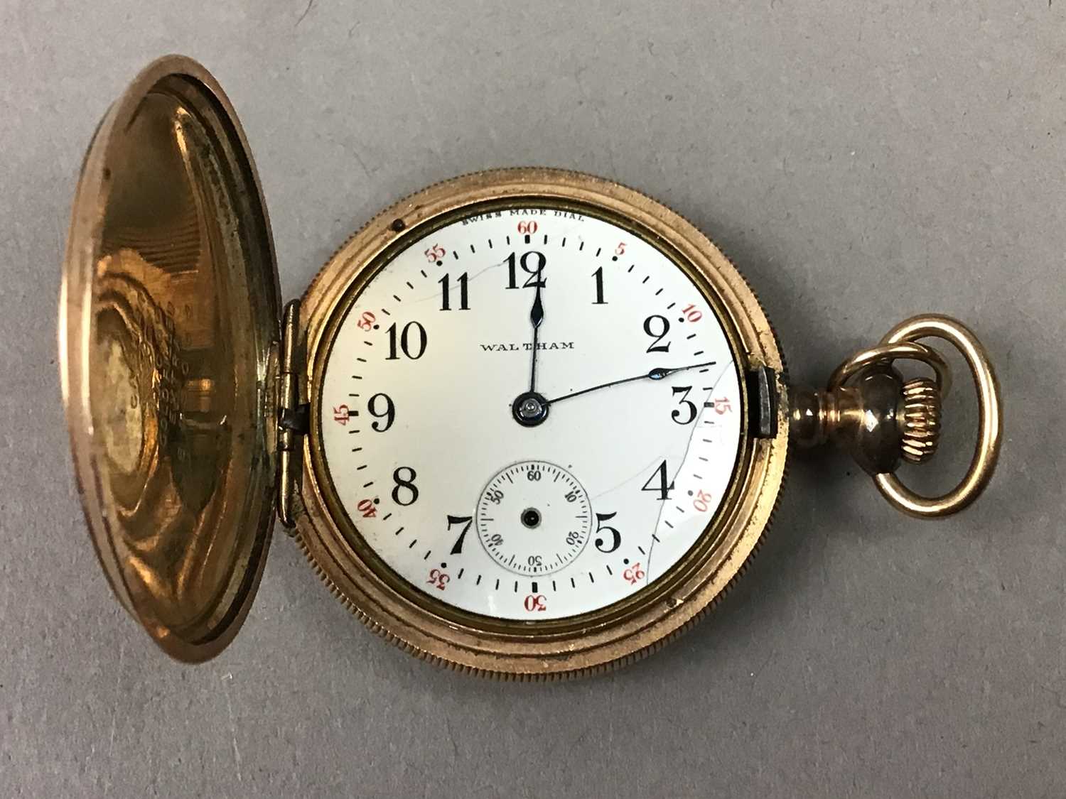 A LADY'S WALTHAM GOLD FILLED FOB WATCH