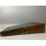 A MAHOGANY BRASS BOUND LAP DESK