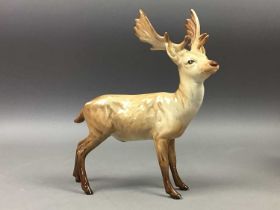 A BESWICK STAG, ALONG WITH OTHER ANIMAL FIGURES