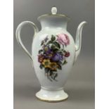 A THOMAS BAVARIA FLORAL TEA POT AND OTHER TEA AND DINNER WARE