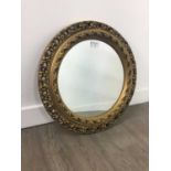 A GILT FRAMED WALL MIRROR