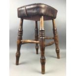AN EARLY 20TH CENTURY STAINED WOOD STOOL