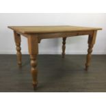 A PINE FARMHOUSE DINING TABLE