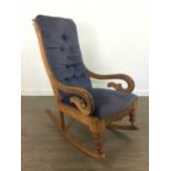 A MAHOGANY ROCKING CHAIR