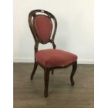 A MAHOGANY HOOP BACK SINGLE CHAIR AND ANOTHER