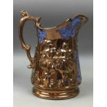 A SET OF SIX COPPER LUSTRE JUGS