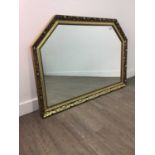 A GILT FRAMED OVERMANTLE MIRROR