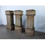 THREE VICTORIAN CHIMNEY POTS