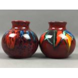 TWO POOLE POTTERY VASES