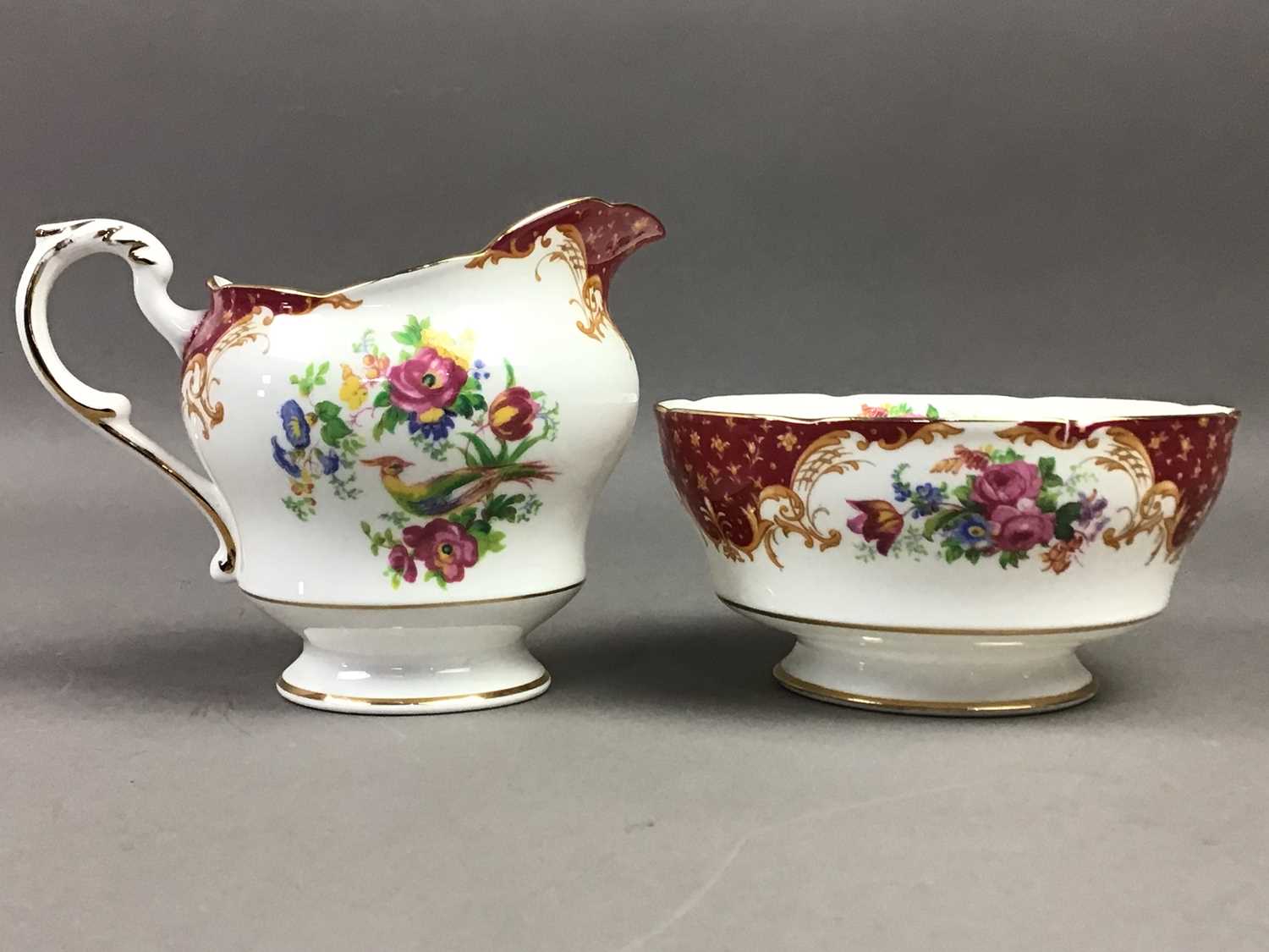 A PARAGON TEA SERVICE AND FOUR CUPS AND SAUCERS