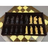 A CULLODEN CHESS SET WITH BOARD
