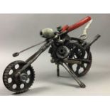 A PAIR OF URBAN ART 'TOOL AND SPANNER' MOTORCYCLESCULPTURAL MODELS