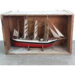 A MODEL OF A THREE MASTED SAILING VESSEL